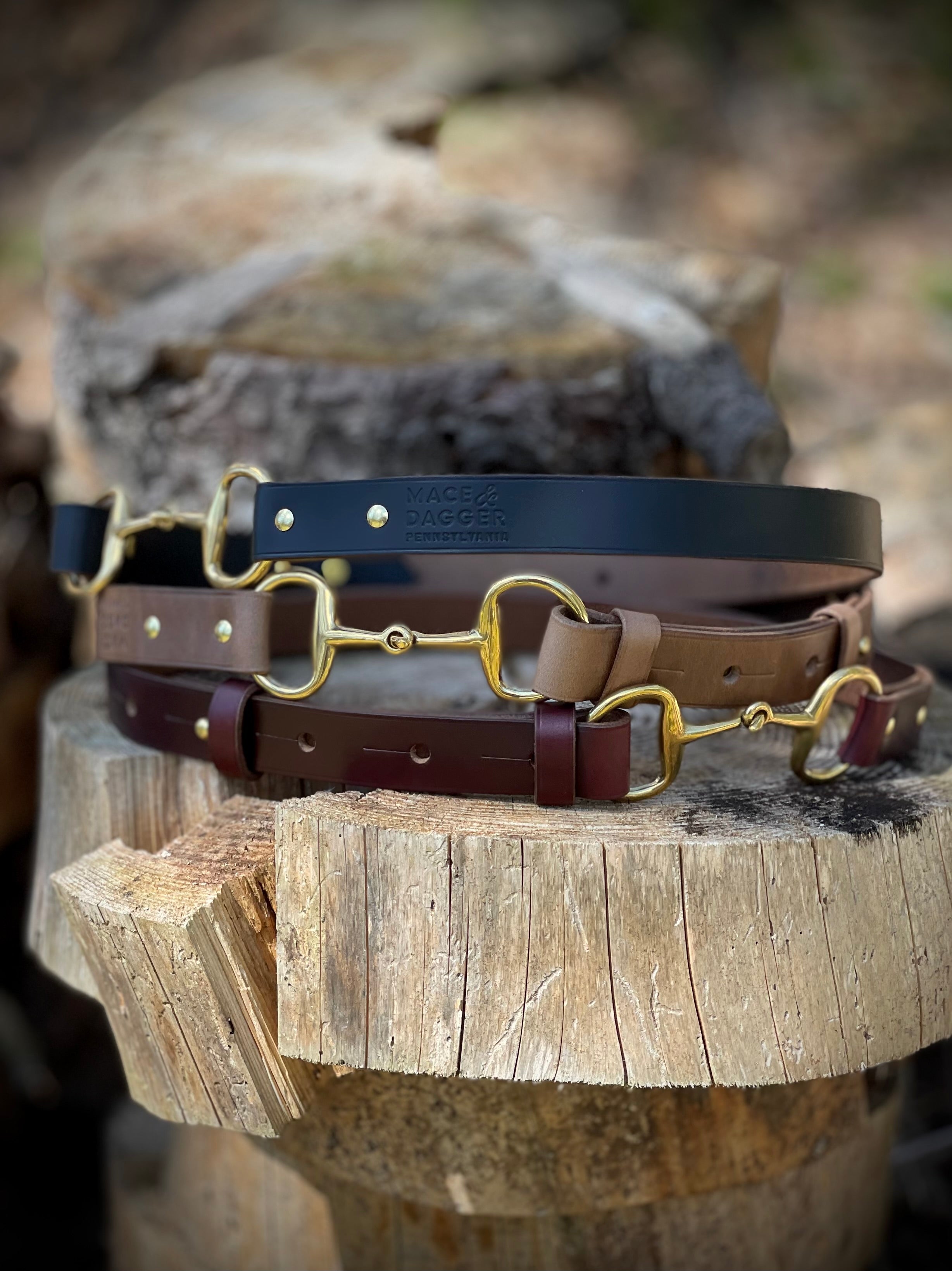Vintage Epsom  Swift Style Women Skinny Horsebit Leather Heritage Belt in Dark B Introducing the Gucci Horsebit 1955, available in-store and  main image 3