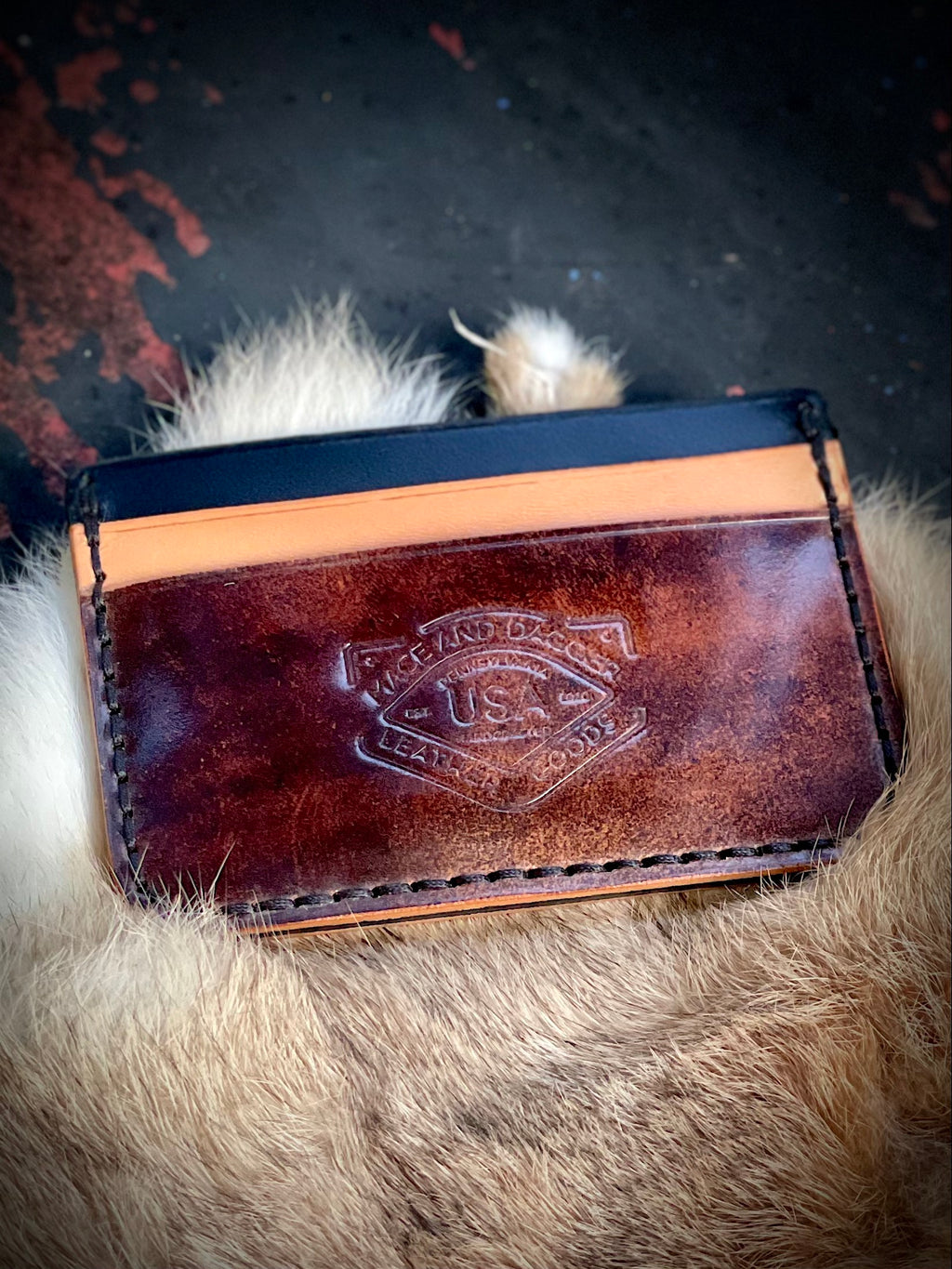 Red shell cordovan wallet - handmade wallet made out of rare shell cordovan  leather