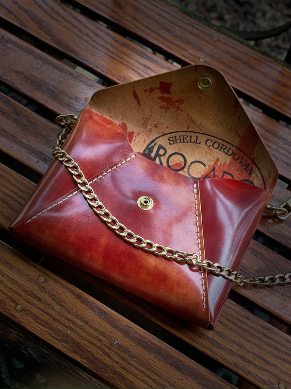 Envelope Purse in Lava Shell Cordovan Leather